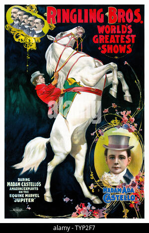 Ringling Bros montre de plus grande du monde - Madame Ada Castello. Publié 1899. Artiste inconnu. Affiche de cirque restaurés. Banque D'Images