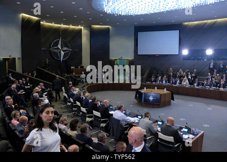 Bruxelles, Belgique. 26 juin 2019. Premier jour de la réunion des ministres de la défense de l'OTAN est tenue au siège de l'OTAN : Crédit ALEXANDROS MICHAILIDIS/Alamy Live News Banque D'Images