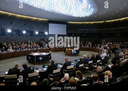 Bruxelles, Belgique. 26 juin 2019. Premier jour de la réunion des ministres de la défense de l'OTAN est tenue au siège de l'OTAN : Crédit ALEXANDROS MICHAILIDIS/Alamy Live News Banque D'Images