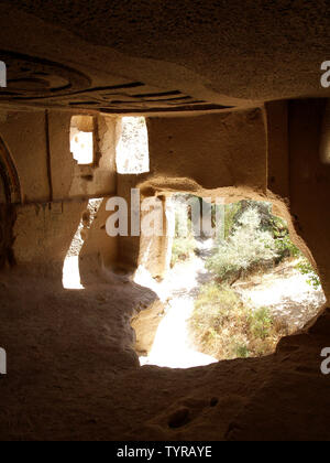 Des grottes et des habitations des premiers peuples chrétiens en Cappadoce Turquie Banque D'Images