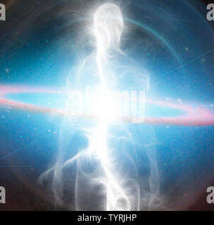 L'esprit émerge de l'espace. Âme ou aura Banque D'Images