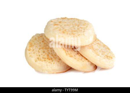 Pile des crumpets anglais Banque D'Images