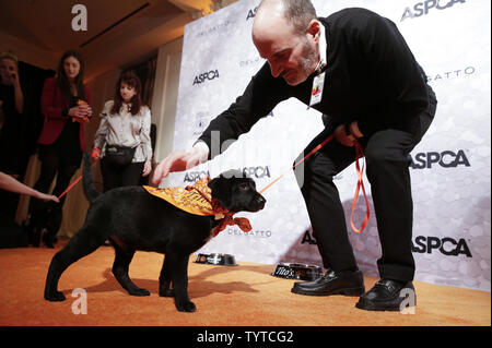 Puppys marcher sur le tapis rouge à la 21e édition de Bergh Ball organisé par l'ASPCA à l'hôtel Plaza le 19 avril 2018 à New York. Photo de John Angelillo/UPI Banque D'Images