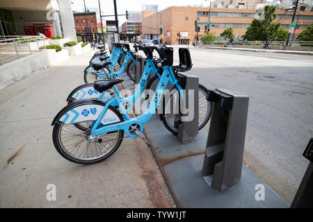 Station d'accueil pour Chicago Location de vélo scheme se partager à Chicago IL États-unis Banque D'Images