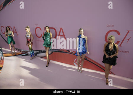Dl Ex Lippuner Bebe arrive sur le tapis rouge à la CFDA Fashion Awards 2019 au Brooklyn Museum de New York le 3 juin 2019. Photo de John Angelillo/UPI Banque D'Images