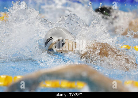 America's Conor Dwyer participe à la chaleur de la six men's 200m nage libre aux Jeux olympiques de natation au stade des Jeux Olympiques de Rio 2016 à Rio de Janeiro, Brésil, le 7 août 2016. Dwyer a remporté sa vague avec un temps de 1:45,95. Photo de Matthew Healey/UPI Banque D'Images