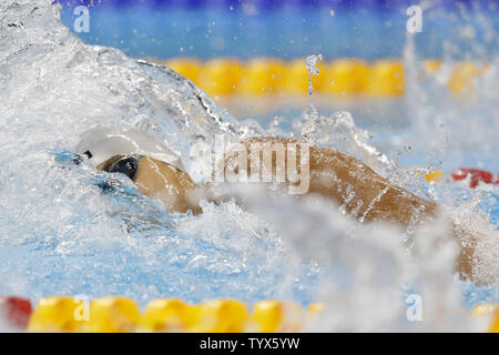 America's Conor Dwyer participe à la chaleur de la six men's 200m nage libre aux Jeux olympiques de natation au stade des Jeux Olympiques de Rio 2016 à Rio de Janeiro, Brésil, le 7 août 2016. Dwyer a remporté sa vague avec un temps de 1:45,95. Photo de Matthew Healey/UPI Banque D'Images