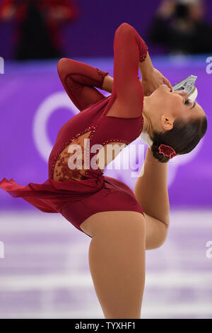 Loena Hendrickx de Belgique durant les dames Figure Skating patinage libre finale au Jeux Olympiques d'hiver de Pyeongchang 2018, dans la patinoire à Gangneung Gangneung, Corée du Sud, le 23 février 2018. Photo de Richard Ellis/UPI Banque D'Images