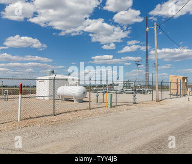 Équipement de distribution de gaz naturel. Concept de sécurité, de sécurité et de combustibles fossiles pour les infrastructures énergétiques. Banque D'Images