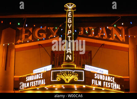 L'Egyptian Theatre sur la rue Main est photographié pendant le Festival du Film de Sundance à Park City, Utah le 20 janvier 2008. (Photo d'UPI/Alexis C. Glenn) Banque D'Images