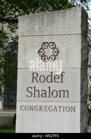 Shalom Rodef Temples de Pittsburgh est le site de services funéraires pour Cecil et David Rosenthal au le 30 octobre 2018. Les frères où les victimes de la prise de masse où un homme armé tue 11 personnes dans l'arbre de vie Synagogue. Photo par Archie Carpenter/UPI Banque D'Images