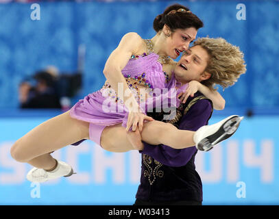 Duo américain Meryl Davis et Charlie White effectuer au cours de la danse sur glace Patinage artistique : danse libre au cours de l'événement des Jeux Olympiques d'hiver de Sotchi le 17 février 2014. Le duo a remporté la médaille d'or. UPI/Vidon-White Maya Banque D'Images