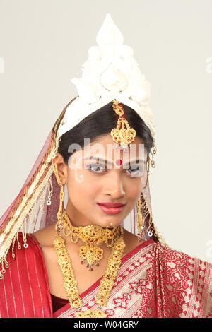 Portrait d'une Indienne mariée Banque D'Images