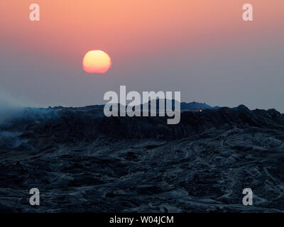 Lever de soleil sur l'erta ale en Ethiopie Banque D'Images