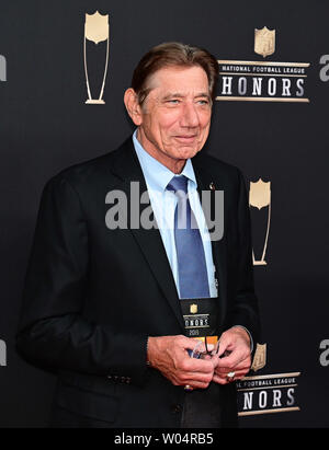 NFL Hall of Fame grand Joe Namath arrive sur le tapis rouge à la Fox Theatre pour la NFL honneurs durant le Super Bowl XVI/semaine à Atlanta le 2 février 2019. Photo de David Tulis/UPI Banque D'Images