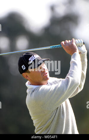 Golfeur Davis Love III tees off au 12ème trou sur le premier jour de jouer à Torrey Pines le 5 février 2009 au cours de la Buick Invitational Golf Tournament à San Diego.. (Photo d'UPI/Earl S. Cryer) Banque D'Images