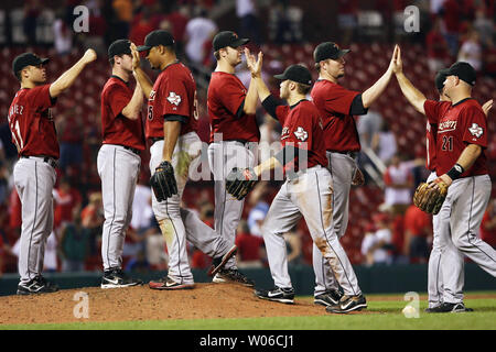 Astros de Houston joueurs célèbrent leur victoire 6-3 sur les Cardinals de Saint-Louis au Busch Stadium de Saint-Louis le 21 septembre 2007. (Photo d'UPI/Bill Greenblatt) Banque D'Images