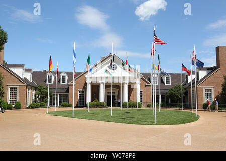 Le Bellerive Country Club entrée principale à St Louis le 22 mai 2013. La 74e Senior PGA Championship sera joué ici sur 23 au 26 mai 2013. UPI/Bill Greenblatt Banque D'Images