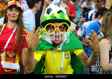 Le football bénéficie de l'atmosphère pendant la Coupe du Monde 2018 Groupe B match au stade Fisht, à Sochi en Russie le 15 juin 2018. Photo de Chris Brunskill/UPI Banque D'Images