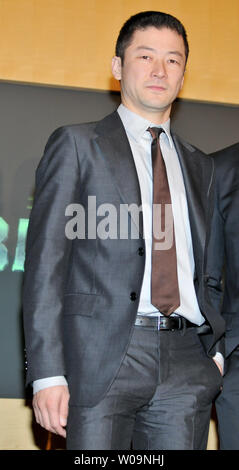 L'acteur japonais Tadanobu Asano assiste à la conférence de presse pour le film 'Battleship' à Tokyo, Japon, le 31 janvier 2012. Ce film sera ouverte le 13 avril au Japon. Banque D'Images