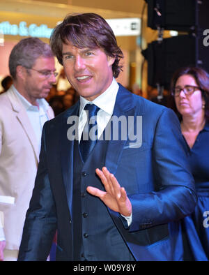 Acteur Tom Cruise assiste à la première du film "Mission : Impossible - Rogue Nation" à Séoul, Corée du Sud le 30 juillet 2015. Les 53 ans acteur a reçu un accueil chaleureux de ses fans impatients en Corée du Sud. Photo par Keizo Mori/UPI Banque D'Images