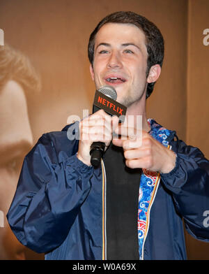 Acteur Dylan Minnette assiste à un événement pour les examens préalables le drame de Netflix '13 raisons pour lesquelles" à Tokyo, Japon, le 23 avril 2018. ? ? ? ? ?Photo par Keizo Mori/UPI Banque D'Images