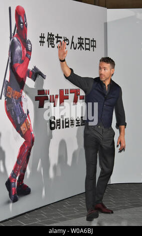 L'acteur Ryan Reynolds assiste à la première mondiale au Japon pour le film 'Deadpool' 2 à Tokyo, Japon le 29 mai 2018. Ce film sera ouverte le 1 juin au Japon. Photo par Keizo Mori/UPI Banque D'Images