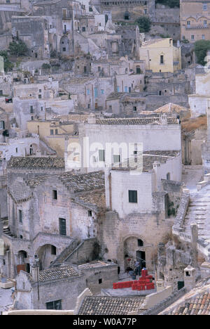 L'Italie, la Basilicate, Sasso Barisano , raccourci de la ville Banque D'Images
