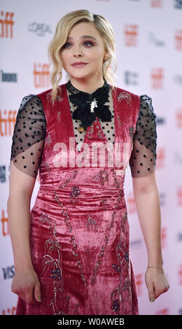 Chloe Grace Moretz arrive pour la première mondiale de 'Greta' à Ryerson Theatre le jour d'ouverture du 43e Festival International du Film de Toronto à Toronto, Canada le 6 septembre 2018. Photo par Christine Chew/UPI Banque D'Images