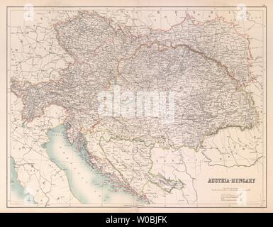 L'Autriche-Hongrie. La Croatie Dalmatie Galice La Bohême. BARTHOLOMEW 1898 map Banque D'Images