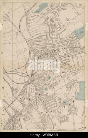 Nouvelle Ville de Stratford EAST LONDON West Ham Leyton Maryland site Westfield c1887 la carte Banque D'Images