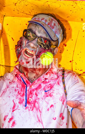 Caractère à la zombie Zombie Walk, Richmond en Virginie en 2017. Banque D'Images