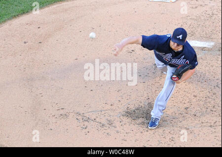Atlanta Braves catcher Bethancourt chrétienne (27) emplacements contre les Nationals de Washington en quatrième manche au Championnat National Park de Washington, D.C. le juin 243, 2015. Photo par Mark Goldman/UPI Banque D'Images