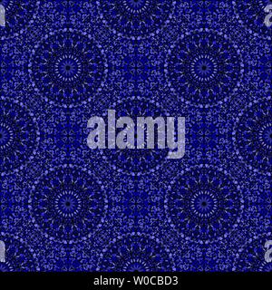 Mosaïque mandala sans ornement Motif arrière-plan design - bleu foncé élégant oriental spirituel floral vector graphique du fond Illustration de Vecteur