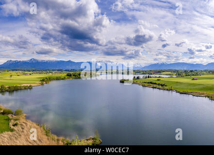 Voir à la Riegsee lac de Bavière, Allemagne Banque D'Images