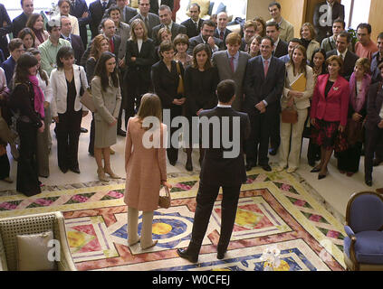 Le Prince Felipe et la Princesse Letizia d'Asturies, Espagne est allé à Washington aujourd'hui pour rencontrer le titulaire de la Chaire Prince des Asturies, de l'Université de Georgetown à l'accueil de l'Ambassadeur espagnol Carlos Westendrop. Là, ils ont visité avec les étudiants et les professeurs de l'Université de Georgetown. (UPI Photo/ Arianne Starnes) Banque D'Images