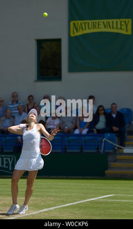 Alize Cornet (Fra) jouer à la Nature Valley International tennis dans le Devonshire Park, Eastbourne, Angleterre, Royaume-Uni. 27 Juin 2019 Banque D'Images