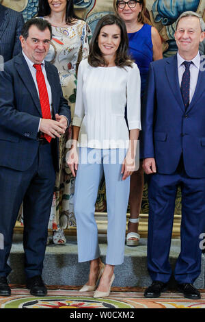 Madrid, Espagne. 27 Juin, 2019. Reine Letizia participe à divers auditoires au Palais de la Zarzuela à Madrid, Espagne le 27 juin 2019. Credit : Jimmy Olsen/Media Espagne*** ***aucune perforation/Alamy Live News Banque D'Images