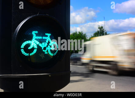 Cycle dédié feux de circulation sur l'autoroute de l'cycle leeds yorkshire royaume uni Banque D'Images