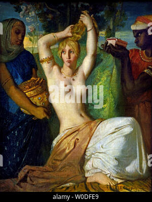 Esther se parant pour être présentée au roi Assuérus, dit aussi la toilette d'Esther 1841 par Théodore Chassériau (1819-1856) France Français. Banque D'Images