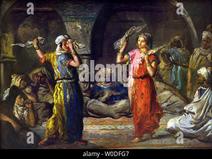 Danseuses mauresques à Constantine (Algérie) - la danse du mouchoir 1849 THÉODORE CHASSÉRIAU (1819-1856) France Français. Danseurs marocan ?. Banque D'Images