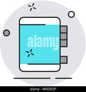 Agenda de bureau ou portable avec l'icône des signets. Appartement moderne de style design. Vector illustration simple icône de page web, marketing, mobile app, desi Illustration de Vecteur