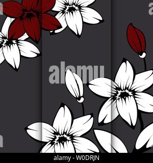 Modèle de carte avec des fleurs de lys Résumé Contexte vecteur Illustration de Vecteur