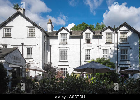 Bière,jardin,pub,village,ville,de,Grasmere, une destination touristique populaire,,,le Parc National de Lake District, le District des Lacs, lac,Cumbria, Angleterre,GB,UK, Banque D'Images