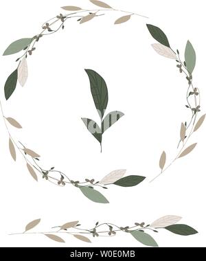 Vector floral frame. La main ronde images floral sur fond blanc. Éléments de conception pour mariage cartes, gravures, cartes de vœux illustration Illustration de Vecteur