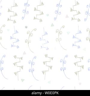 Modèle de résumé sans branches sur un fond blanc. hand drawn vector. Triangles et curlicues illustration Illustration de Vecteur