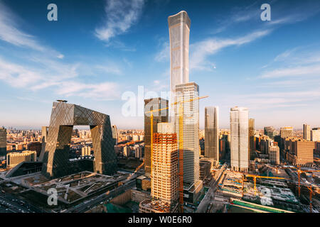 Le commerce international de Beijing CBD Scenery Banque D'Images