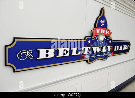 Un stand s'est vu à la Washington Nationals presque terminé nouveau stade, parc nationaux, à Washington le 22 mars 2008. Le stade a accueilli un match de baseball entre George Washington University et l'université. Les ressortissants étrangers ouvrent leur saison au parc nationaux le 30 mars contre les Braves d'Atlanta. (UPI Photo/Kevin Dietsch) Banque D'Images