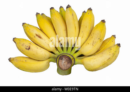 Banane mûre mangent cuits sur fond blanc. Banque D'Images