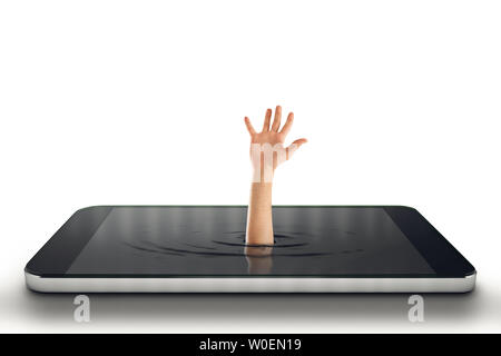 La dépendance de la technologie concept. Le Rendu 3D Banque D'Images